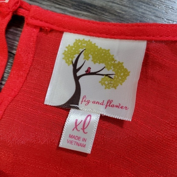 Fig and Flower Embroidered Floral Pullover Long Sleeves Blouse Top Size XL - Picture 9 of 11